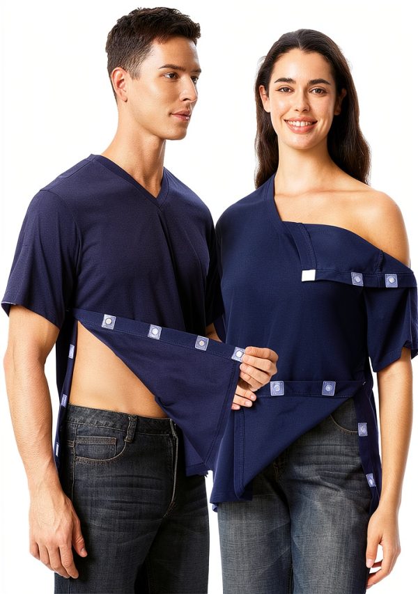 MediFit V‑Neck Recovery Shirt – Magnetic Closure, Unisex, Breathable-0