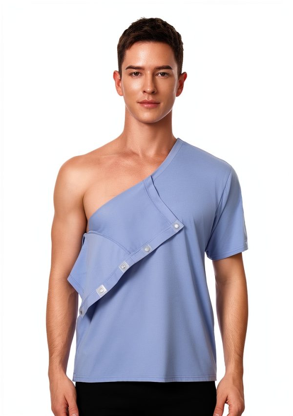 TS1001V Unisex Medical Scrub V‑Neck Shirt Magnetic Closure-1