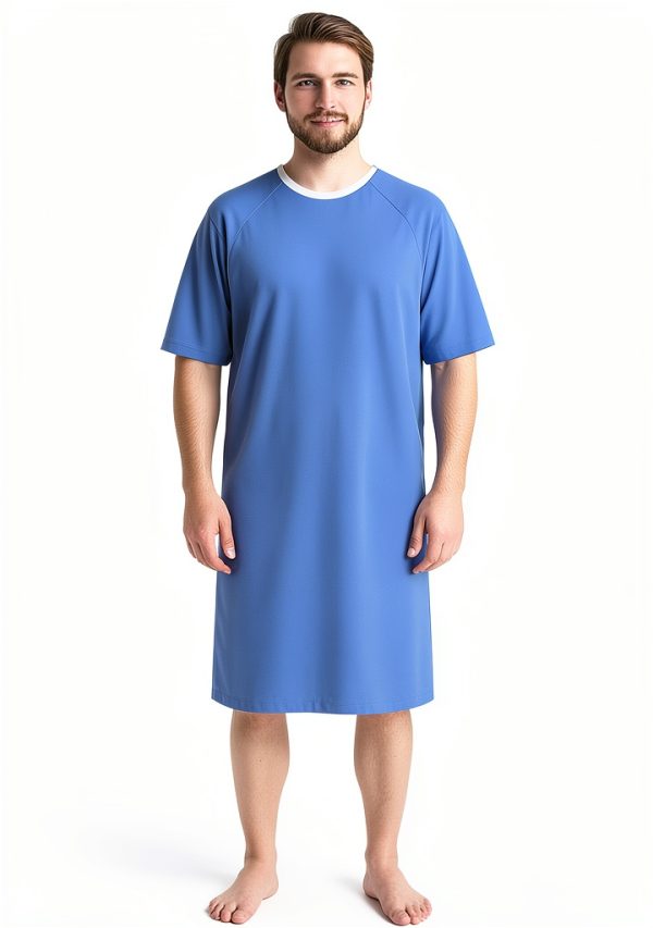 Utopia Care Men's Hospital Gown Royal Blue XL-3XL Soft Breathable-0