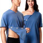 Medical Scrub V Neck Shirt TS1001V Unisex Magnetic Closure Belize Blue-0