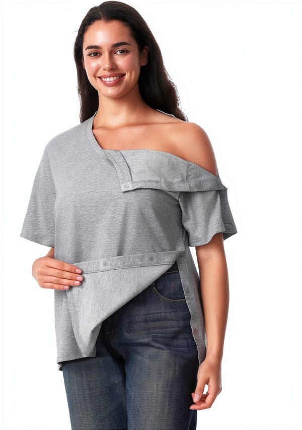 Medical Scrub Shirt TS1001V Unisex V‑Neck with Magnetic Closure-3