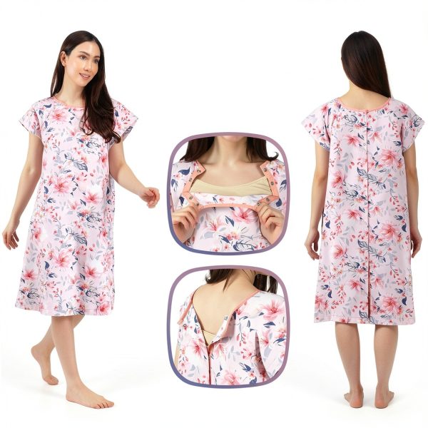 Medical Gown NY Threads Women’s Hospital Gown Blue Triangle 2XL-3