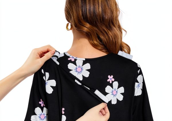 Women's Hospital Gown CareEase Adaptive Soft Cotton Snap-Back Gown-2