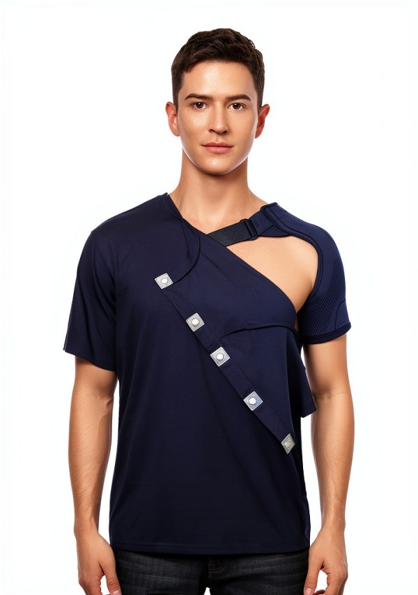 MediFit V‑Neck Recovery Shirt – Magnetic Closure, Unisex, Breathable-1