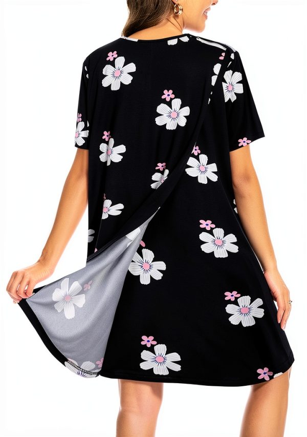 Women's Hospital Gown CareEase Adaptive Soft Cotton Snap-Back Gown-1