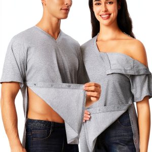 Medical Scrub Shirt TS1001V Unisex V‑Neck with Magnetic Closure-0