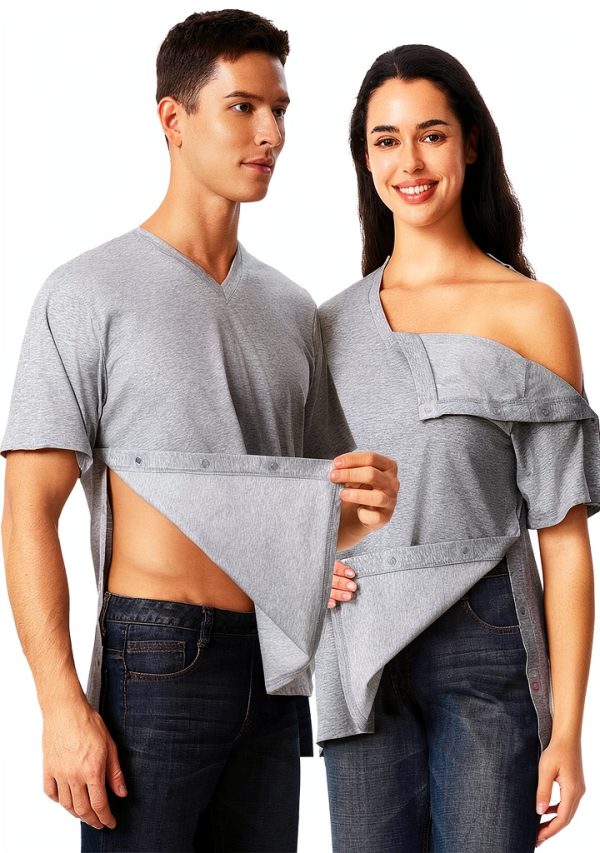 Medical Scrub Shirt TS1001V Unisex V‑Neck with Magnetic Closure-0
