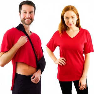 Inspired Comforts Men's Recovery T-Shirt with Hidden Snap Closures-0