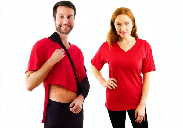 Inspired Comforts Men's Recovery T-Shirt with Hidden Snap Closures-0