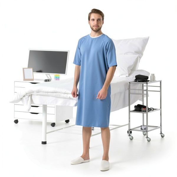 Utopia Care Men's Hospital Gown Royal Blue XL-3XL Soft Breathable-4