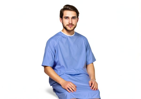 Utopia Care Men's Hospital Gown Royal Blue XL-3XL Soft Breathable-5