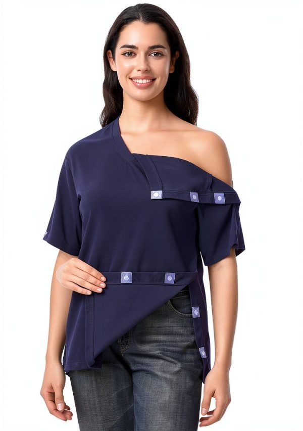 MediFit V‑Neck Recovery Shirt – Magnetic Closure, Unisex, Breathable-2