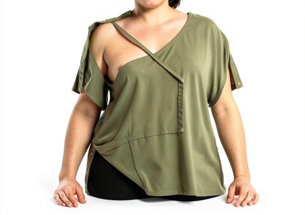 Recovery Post Surgery Shirt Inspired Comforts Hidden Snap T Shirt-1