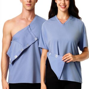 TS1001V Unisex Medical Scrub V‑Neck Shirt Magnetic Closure-0