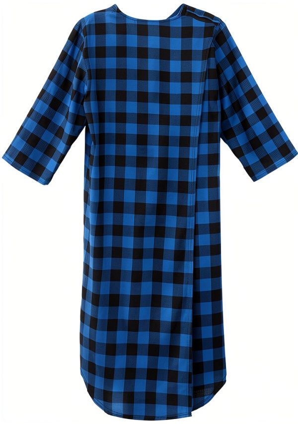 Men’s Open Back Flannel Nightgown by Silvert's with Dome Closure-3