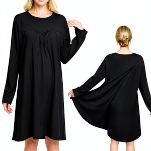 Open Back Hospital Gowns for Women Long Sleeve Open Back Dress Nursing Gowns Post Shoulder Surgery Dress-0