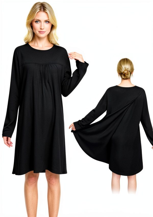 Open Back Hospital Gowns for Women Long Sleeve Open Back Dress Nursing Gowns Post Shoulder Surgery Dress-0