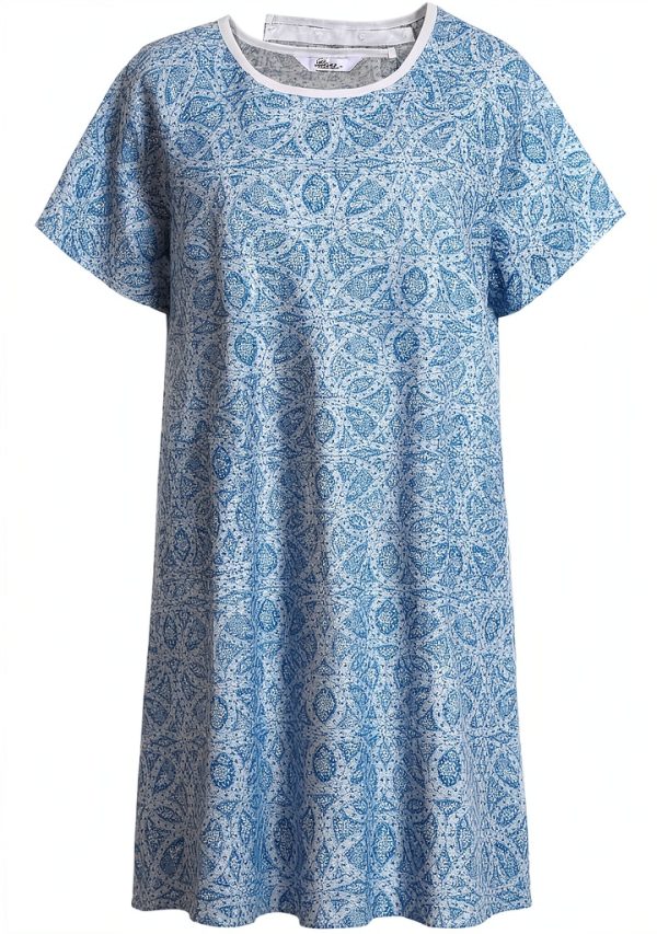 AVIIER 100% Cotton Hospital Gown Adaptive Open Back Navy Blue Floral-0