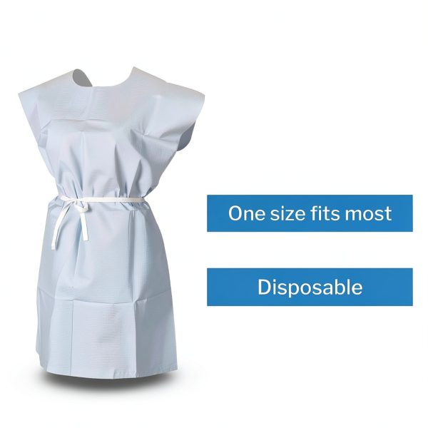 Disposable Patient Exam Gown McKesson LatexFree Blue Pack of 50-1