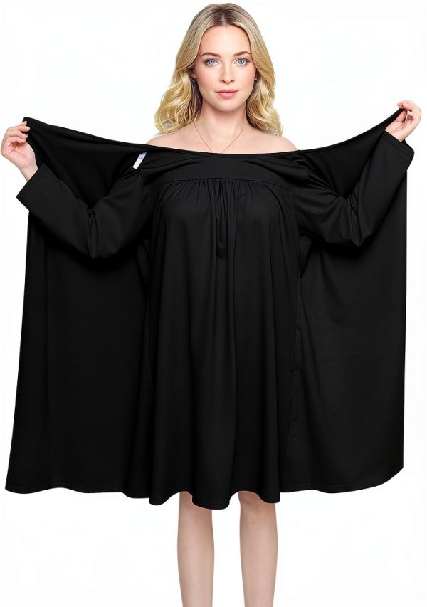 Open Back Hospital Gowns for Women Long Sleeve Open Back Dress Nursing Gowns Post Shoulder Surgery Dress-4