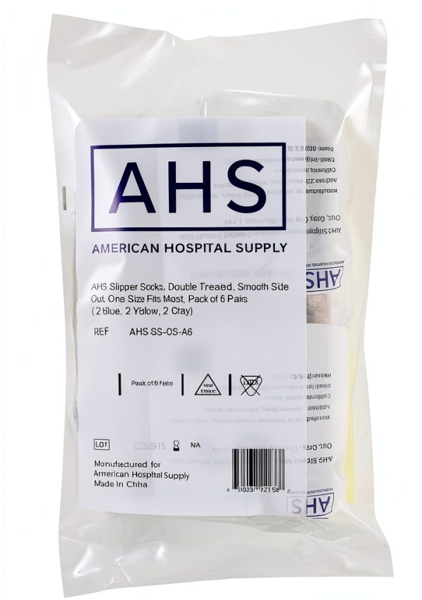 American Hospital Supply Grippy Socks | Assorted Colors, One Size Fits Most, Polyester-Spandex Knit with Elastic Cuff | 6 Pairs Non Skid Socks-7