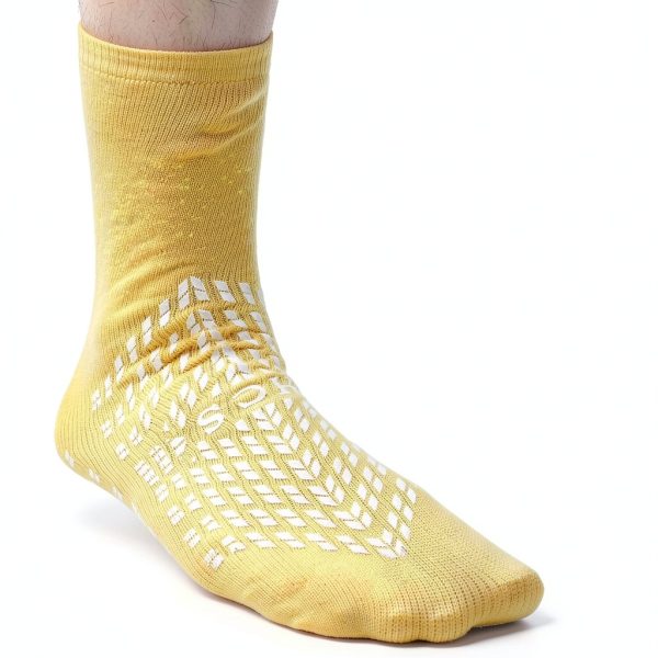 Hospital Socks HCS Non-Slip 360 Tread Grip - Yellow, Universal Size-3