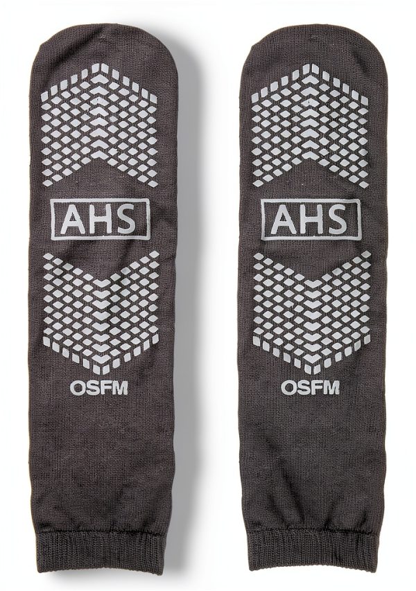 American Hospital Supply Grippy Socks | Assorted Colors, One Size Fits Most, Polyester-Spandex Knit with Elastic Cuff | 6 Pairs Non Skid Socks-3