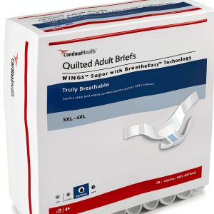 Cardinal Health™ Quilted Adult Briefs, Wings™ Super with BreatheEasy™ Technology, Maximum Absorbency, Bariatric, Case of 32-0