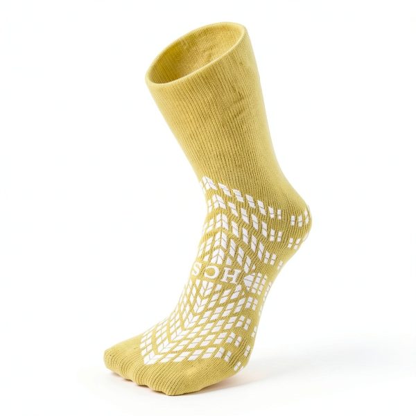 Hospital Socks HCS Non-Slip 360 Tread Grip - Yellow, Universal Size-2